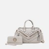 MKF Collection Lara Women’s Satchel Bag – Stylish and Spacious Handbag with Matching Wallet – by Mia K- Light Grey - 2 of 4