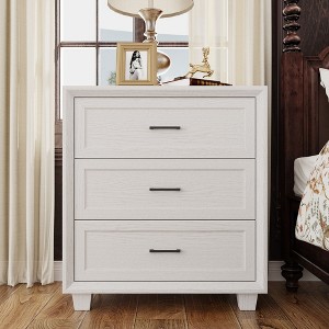 Famapy Large - Capacity 3 - Drawer Nightstand Vintage Wood Bedside Table Side Cabinet - 1 of 4
