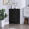 Okak Corner Cabinet, Freestanding Corner Cabinet with 2 Doors and 3 Shelves, Free Standing Cabinet for Kitchen, Living Room - 2 of 4