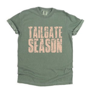 Tailgate Season Block Distressed - Women's Garment Dyed Graphic T-Shirt - 1 of 4