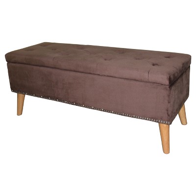 Tufted Storage Bench 17" - Brown - Ore International