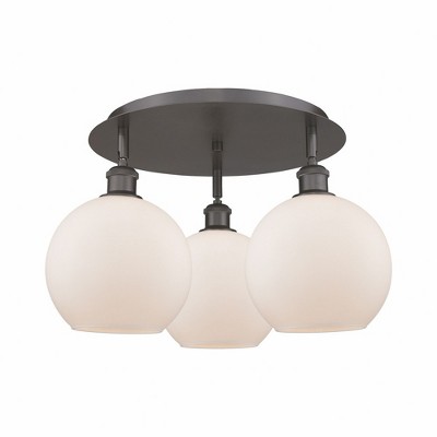 Athens - 3 Light Flush Mount In Industrial Style-10.5 Inches Tall and 19.75 Inches Wide