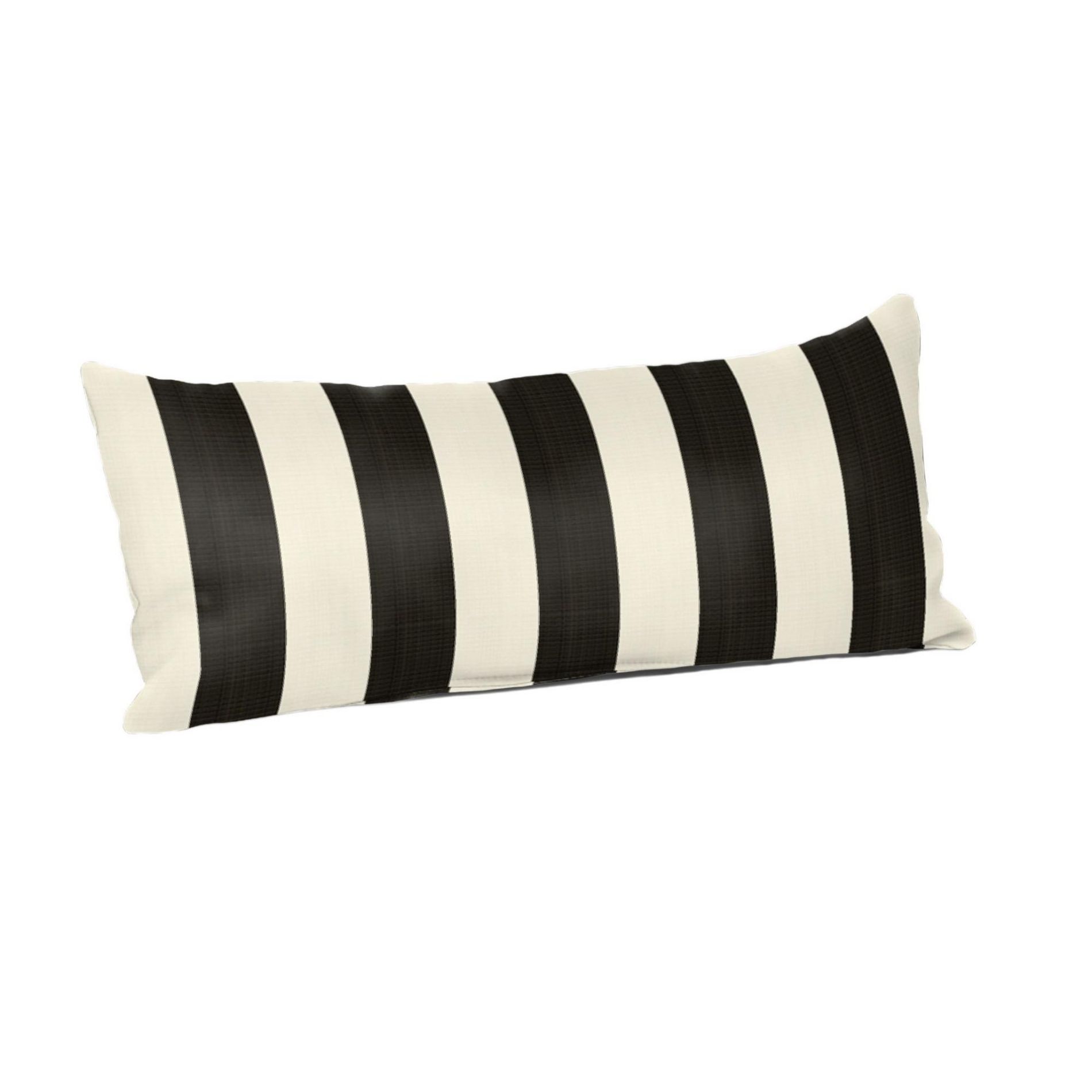 Casual Cushion Stripe Sunbrella Fabric 1-Piece Indoor/Outdoor Lumbar Pillow, 22"W x 9"L, Maxim Classic