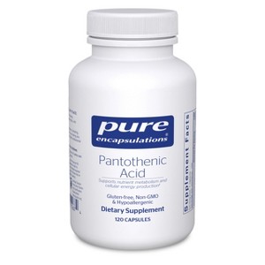 Pure Encapsulations Pantothenic Acid - Hypoallergenic Supplement Supports Cellular Energy Production, Adrenal and Cardiovascular Health - 120 Capsules - 1 of 4