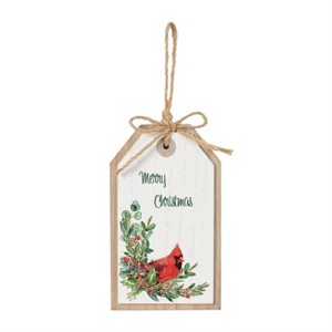 Cardinal Merry Christmas Ornament MDF Wood 3.5 x 6 Inch by Melrose - 1 of 3
