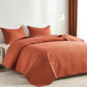BAGOKIE All Seasons 2/3PCS Quilt Bedding Set with Quilt & Pillow Sham Bed Cover - 1 of 4
