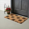 HomeRoots 24" X 36" Brown And Black Christmas Snowflake Outdoor Coir Door Mat - 2 of 4