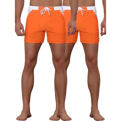 Lars Amadeus Men's Summer Beach Contrast Color Waist Elastic Design Pool Board Shorts 2 Pack