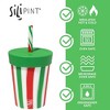 Silipint: Silicone Kids 8oz Straw Tumblers, 2 Pack, Peppermint & Poinsettia - 2 of 4