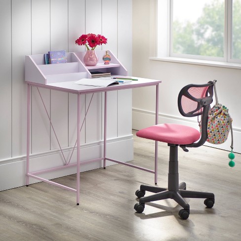 Quincy Kids' Desk and Chair Set White/Pink - Buylateral