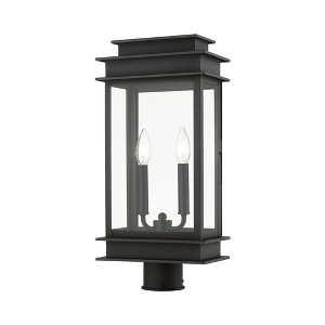Livex Lighting Princeton 2 - Light Post Light in  Black/Polished Chrome Stainless Steel - 1 of 4