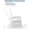 GustoWave Outdoor Rocking Chair Set of 2, HDPE Weather Resistant Patio Rocking Chair Porch Rocker with Wood Texture for Pool - 3 of 4
