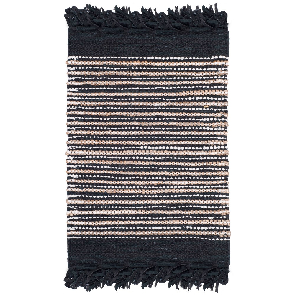 Black Stripe Woven Accent Rug 2'x3' - Safavieh