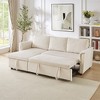 L-Shaped Sectional Sofa, Corduroy Tufted Upholstered Modular Convertible Sleeper Sofa with Pull-Out Bed, Reclining Backrest & Storage Chaise - 2 of 4