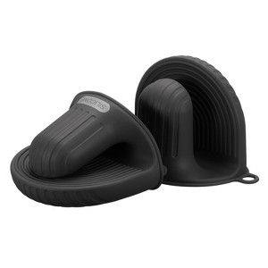 Unique Bargains Heat Resistant Mini Silicone Oven Mitts for Air Fryer Kitchen Cooking 2 Pcs - 1 of 4