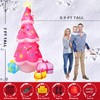 FUN LITTLE TOYS 7 FT Inflatables Christmas Tree Pink Decoration Outdoor, Giant Christmas Inflatable Blow Up Tree Yard Decorations - 2 of 4