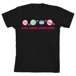 NASA Space Adventures Crew Neck Short Sleeve Girl's Black T-shirt - 1 of 3