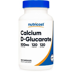 Nutricost Calcium D-Glucarate (500mg) 120 Capsules - Gluten Free, GMO-Free, Vegetarian Friendly, 120 Servings - 1 of 4