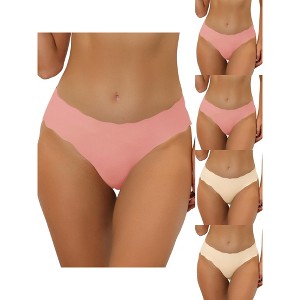 Allegra K Women's Unlined No-Show Stretch Laser Cut Solid 5 Packs Briefs - 1 of 4