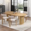 PexFix 67" Oval Dining Table for 4-6 with Arc-Shaped Edge Top and Rattan Woven Base Modern Farmhouse Kitchen Table for Living Room Dining Room Natural - 4 of 4