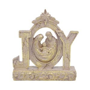 Transpac Resin Gold Joy Holy Family Nativity Scene Figurines Christmas Tabletop Decor Indoor Unique Holiday Gift - 1 of 1