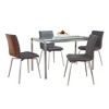 5-Piece Dining Set with Glass Table and 4 Upholstered Chairs - 2 of 4