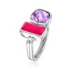 Ross-Simons 1.80 Carat Amethyst and 1.30 Carat Pink Quartz Toi Et Moi Ring in Sterling Silver - 3 of 4