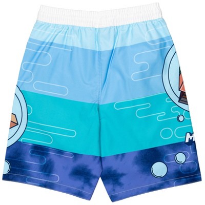 Minecraft Alex Steve Big Boys Rash Guard and Swim Trunks Outfit Set Blue 8 — фото 6