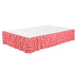 Legacy Decor Bed Skirt Tiered Dust Ruffle 100% Brushed Microfiber with 14"  Drop - 1 of 4