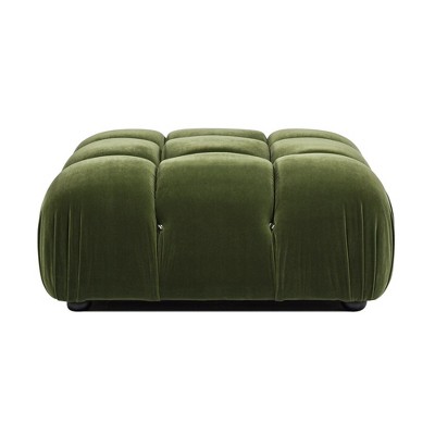 Olive Green Velvet Tufted Modular Cocktail Ottoman