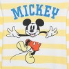 Men's Mickey Mouse & Friends Striped Crewneck Sweatshirt - Lemon Yellow - 2 of 3