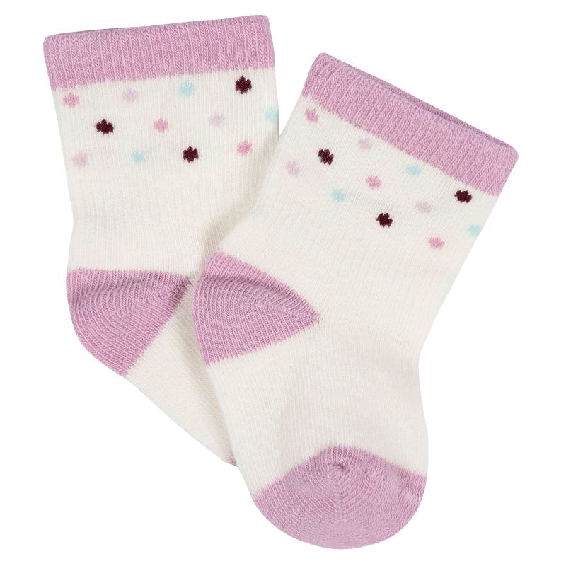 Gerber Baby Girls' 8-Pack Jersey Wiggle Proof® Socks Lavender Garden, 3 of 10