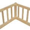 DOMETOUR Double Twin Floor Bed with Fence, Guardrails, without door, Natural - 3 of 4