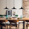 YANSUN 1-Light Industrial Farmhouse Hanging Black Pendant Ceiling Light with Metal Shade for Kitchen Island Dinning Room Black - 4 of 4