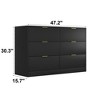 SKRAN Modern Large 6 Drawer Dresser, Chest of Drawer With Gold Handle, Bedroom Storage Drawer Organizer For Living Room, Entryway And TV Stand, Black - 3 of 4