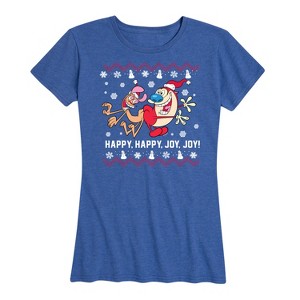 Women's - Ren & Stimpy - Happy Happy Joy Joy Short Sleeve Graphic T-Shirt - 1 of 4