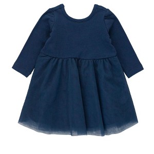 RuffleButts Toddler Girls Long Sleeve Tulle Twirl Dress - 1 of 4