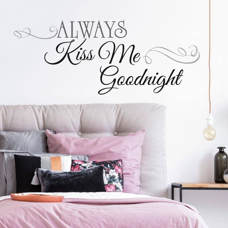 ALWAYS KISS ME GOODNIGHT Peel and Stick Wall Decal Black - ROOMMATES, 6 of 11