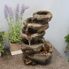 Sunnydaze Indoor Office Entryway Tabletop Serene Rocky Falls Water Fountain Feature with LED Light - 10" - image 2 of 4