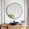 Spassway 28"H x 28"W Round Versatile Decorative Aluminum Alloy Mirror Art Designs for Living Room Bedroom Entryway Office Home Black/Gold Available - 3 of 4
