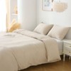 Karl Home Duvet Cover Set Solid Terracotta Color Bedding Set 3 Pieces Queen Size - 4 of 4