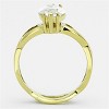 Slickblue Celtic Style Stainless Steel Ring with Clear CZ, Marquise Cut, IP Gold Finish, for Women, Size 5-10 - 3 of 4