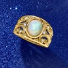 Ross-Simons Ethiopian Opal Ring With 0.20 ct. t.w. White Topaz in 18kt Gold Over Sterling - 4 of 4