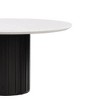 54" Jaramillo Dining Table Engineering Marble Top Black Finish - Acme Furniture: Elegant Rectangular Kitchen Table, Metal Pedestal Base - 3 of 4