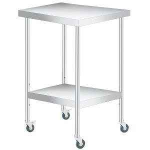 Stainless Steel Prep Table, Commercial Kitchen Prep & Work Table with Adjustable Under Shelf, Metal Workbench for Kitchen Restaurant Garage - 1 of 4
