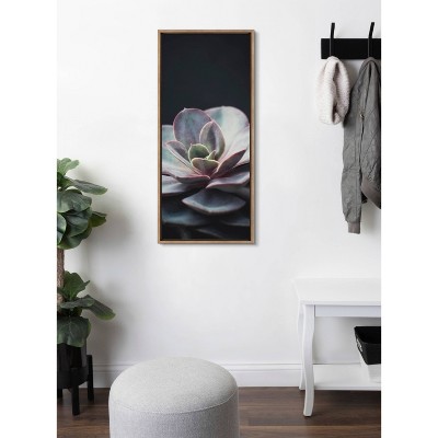 Lavender Succulent Print on Canvas with Gold Frame