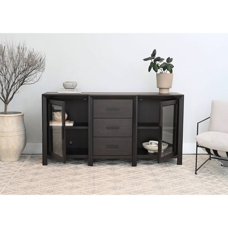 Clarissa Multi-Use Media TV Console for TV&#39;s up to 65&#34; Dark Brown - Abbyson Living, 4 of 12