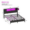 Besiost Bed Frame with Storage Headboard, Bedframe with Charging Station and LED Light - 3 of 4