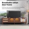 Sapphtopaz TV Stands for Living Room Retro Entertainment Center with Fluted Glass Doors, TV Console with 2 Drawers and Cabinets - 4 of 4