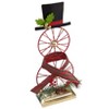 The Lakeside Collection Lighted Wagon Wheel Snowman Decor - 2 of 3